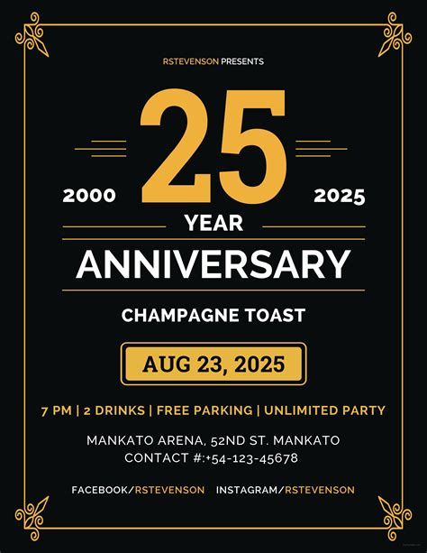 anniversary flyer template free